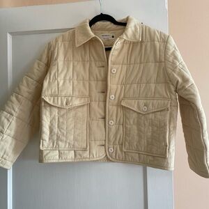 Back Beat Co. Quilted Button-Front Jacket in Cream